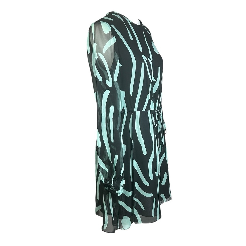 Diane Von Furstenberg Silk Mini Dress 6 Drawstring Waist Lined FLAW - Picture 3 of 13